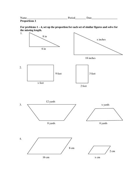 similar shapes scale factor worksheet with answers